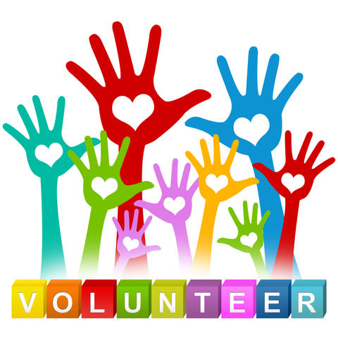 Volunteer-hands with hearts