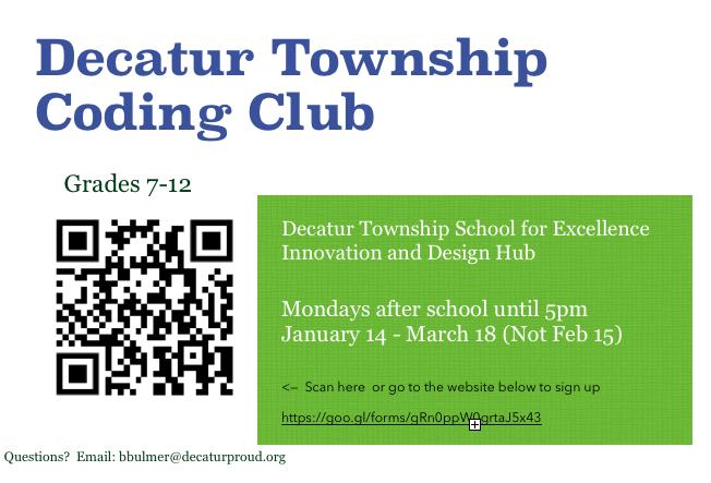 Decatur Township Coding Club scan form