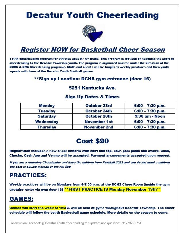 Decatur Youth Cheerleading Information