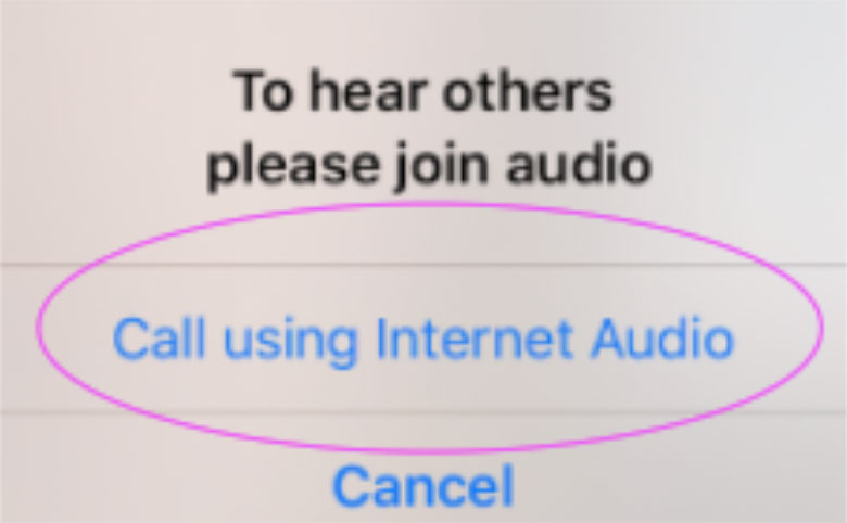 Tap call using internet audio