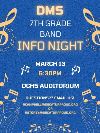 DMS 7th Grade Band Info Night 