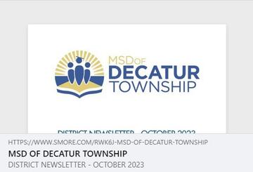 MSD of Decatur Township October 2023 Newsletter