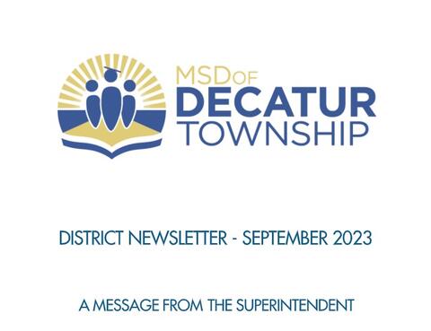 MSD Decatur Township Logo  and September Newsletter