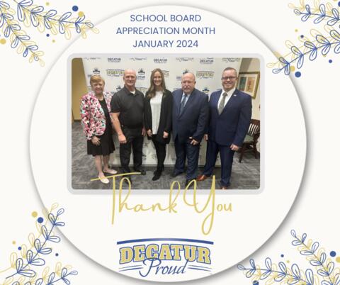 School Board Appreciation Month January; image of school board members