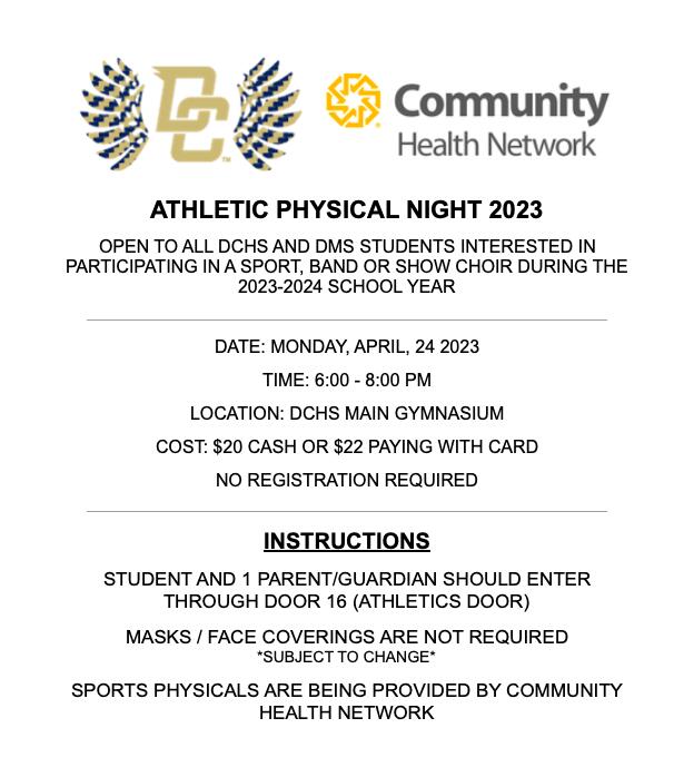 Athletic Physical Night 2023 Information